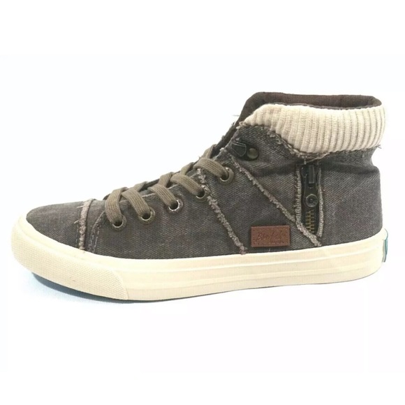 Blowfish Shoes | Blowfish Malibu High Top Distressed Faux Denim | Poshmark